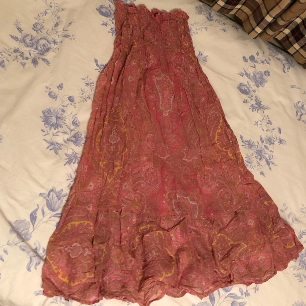 TOMMY BAHAMA Pink Paisley Strapless Coverup Sz Lg